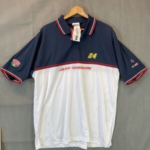 Chase Authentics Jeff Gordon #24 NASCAR DuPont White Golf Polo Shirt Men XL NWT